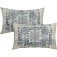 thumbnail image 1 of Boho Ethnic Pillow Covers 12x20 Inch Set of 2 Bohemian Carpet Throw Pillows For Couch Navy Blue Grey Coral Floral Decorative Pillow Cases Farmhouse Home Decor For Sofa Porch Patio Bed Room Outdoor, 1 of 6