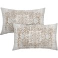 thumbnail image 1 of Boho Ethnic Pillow Covers 12x20 Inch Set of 2 Brown White Carpet Throw Pillows For Couch Bohemian Coffee Tan Geometric Rug Decorative Pillow Cases Farmhouse Home Decor For Sofa Porch Patio Outdoor, 1 of 6