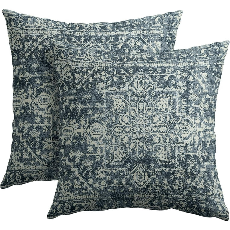 Set Of 2 Blue Geometric Lumbar Pillow Covers Set Of 2 Blue Geometric Lumbar Pillow Covers