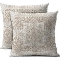 thumbnail image 1 of Boho Ethnic Pillow Covers 16x16 Inch Set of 2 Brown White Carpet Throw Pillows Couch Bohemian Coffee Tan Geometric Rug Decorative Pillow Cases Farmhouse Home Decor Sofa Porch Patio Outdoor, 1 of 6