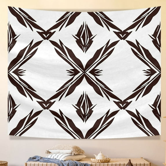 Boho Ethnic Washable Country Tapestry for House College Decoration, Simple Lines Zigzag Lines Tapestry Aesthetic Durable Dot and Line Circular Shapes Tribal Patterns Bedroom Tapestry 51x59in
