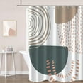 thumbnail image 1 of Boho Extra Long Shower Curtain, Mid Century Modern Minimalist Beige Neutral Machine Washable Waterproof Fabric for Bathroom Decor Bathtub with 12 Hooks 72Wx84H, 1 of 6
