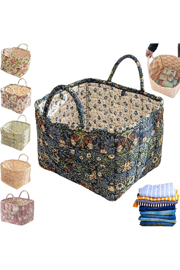 Boho Fabric Storage Basket, Boho Floral Laundry Baskets, Large Capacity Fabric Storage Basket, Decorative Storage Baskets, Portable Folding Storage Bag, for Clothes and Sundries