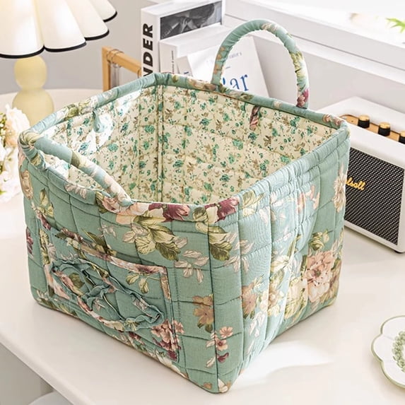 Boho Fabric Storage Basket, Boho Floral Laundry Baskets, Large Capacity Fabric Storage Basket, Decorative Storage Baskets, Portable Folding Storage Bag, for Clothes and Sundries