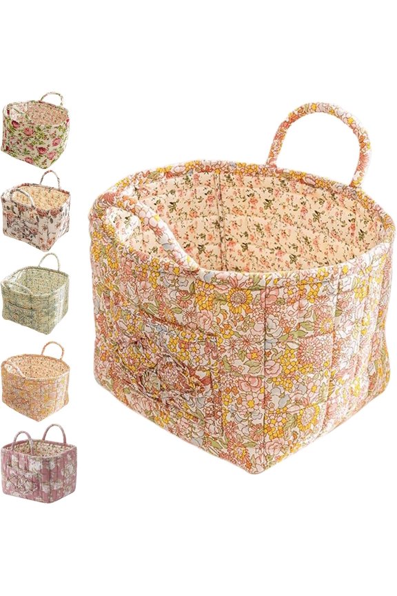 Boho Fabric Storage Basket, Boho Floral Laundry Baskets, Large Capacity Fabric Storage Basket, Decorative Storage Baskets, Portable Folding Storage Bag, for Clothes and Sundries