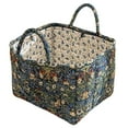thumbnail image 1 of Boho Fabric Storage Basket with Handles, Large Capacity Foldable Floral Organizer for Clothes and Sundries, Quilted Puffer Tote Bag for Home, Picnic, Shopping, Travel, 1 of 7