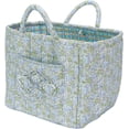 thumbnail image 1 of Boho Fabric Storage Basket, Quilted Floral Print Fabric Storage Basket with Reinforced Handles, Collapsible Quilted Laundry Basket Organizer Bin for Bedroom Closet Home Decor Car Storage Picnic,L, 1 of 14