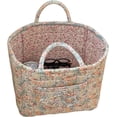 thumbnail image 1 of Boho Fabric Storage Basket, Quilted Floral Print Fabric Storage Basket with Reinforced Handles, Collapsible Quilted Laundry Basket Organizer Bin for Bedroom Closet Home Decor Car Storage Picnic,L, 1 of 14