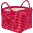 thumbnail image 1 of Boho Fabric Storage Basket, Quilted Floral Print Fabric Storage Basket with Reinforced Handles, Collapsible Quilted Laundry Basket Organizer Bin for Bedroom Closet Home Decor Car Storage Picnic,Small, 1 of 7