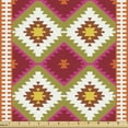 thumbnail image 1 of Ambesonne Boho Fabric by the Yard Upholstery, Oriental Turkish Geometric, 2 Yards, Vermilion and Multicolor, 1 of 5