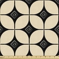 thumbnail image 1 of Boho Fabric by the Yard, Repetitive Vintage Composition of Round and Intricate Squares, Decorative Upholstery Fabric for Chairs & Home Accents, Beige and Charcoal Grey by Ambesonne, 1 of 5