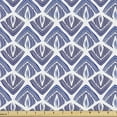 thumbnail image 1 of Boho Fabric by the Yard Upholstery, Illustration of Curved Triangles and Stripes Drawn by Hand, Decorative Fabric for DIY and Home Accents, Indigo Cobalt Blue by Ambesonne, 1 of 5