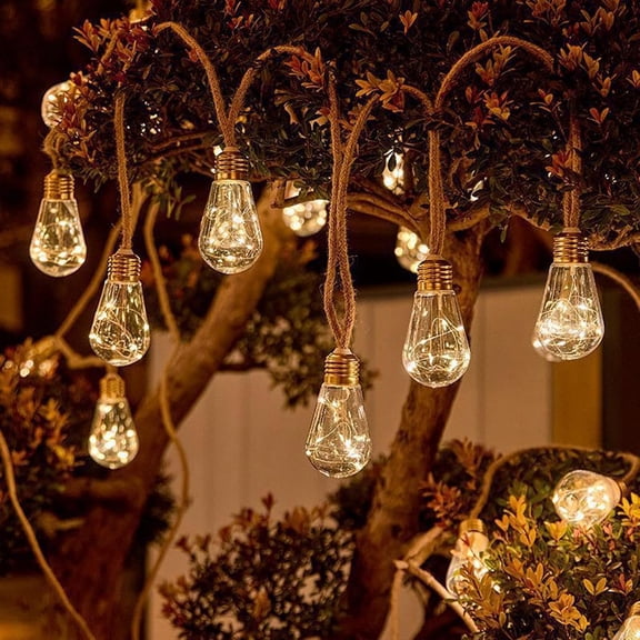 Boho Fairy String Lights Solar, Boho Fairy Lights Solar, Solar String Fairy Lights for Outdoor Garden Decor, 8 Modes, for Gardens, Fences, Balconies，Warm White：37.8ft 25bulbs