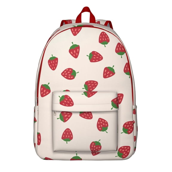 Boho Fanny Pack with Fresh Strawberry and Flower Pattern – Cute and Sweet Red Berries Design, Lightweight and Trendy