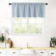 thumbnail image 1 of Boho Farmhouse Kitchen Valances for Windows Blue Country Valance Curtains for Living Room Bedroom Modern Rustic Cotton Linen Tassel Topper Window Curtain, 52"W x 18"L, 1 of 6