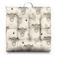 thumbnail image 1 of Boho Farmhouse Meditation Seat - Square Japanese-Style Floor Cushion with Wild Animal & Sunflower Artistic Pattern, Soft & Resilient for Yoga & Lounging, 1 of 7