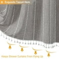 thumbnail image 1 of Boho Farmhouse Shower Curtain Linen Rustic Weighted Cloth Shower Curtain Set With Tassel Water Repellent With 12 Hooks For Bathroom Showers Curtain, 1 of 7