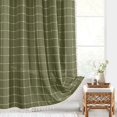 thumbnail image 1 of Boho Farmhouse Shower Curtain, Linen Rustic Weighted Striped Cloth Shower Curtain Set with Tassel, Water Repellent Vintage Country Fabric Shower Curtain for Bathroom, 1 of 6