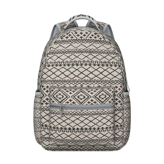 Boho Fashion Student Backpack - Stylish Tribal Design, 17" Laptop Pocket | Durable & Large Capacity, Perfect for Campus Life