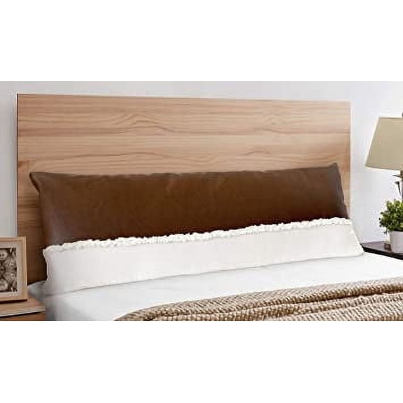 Sweet Jojo Designs Boho Faux Leather Ivory Brown Body Pillow Cover Case 54x20 (Pillow Not Included)