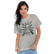 Boho Feather Arrows Free and Wild Womens Plus Size Graphic Tee Brisco Brands 2X