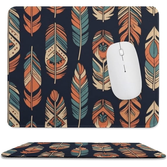 Boho Feather Mouse Pad, Personalized Premium-Textured Custom Mouse Mat ...