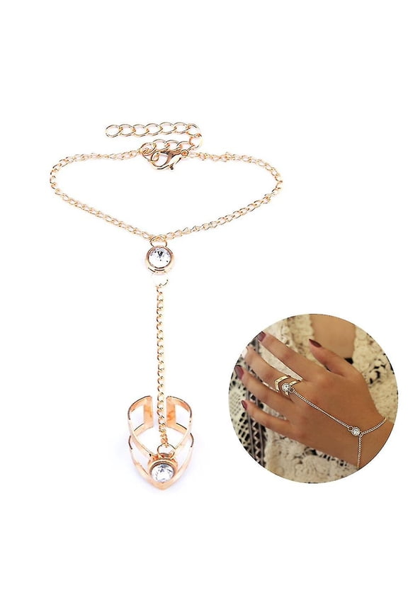 Boho Finger Ring Bracelet Tassel Chain Bracelet Ring Wrist Bracelet Hand Harness Chain Bracelet