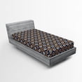thumbnail image 1 of Ambesonne Boho Fitted Sheet, Geometrical Pattern, Twin XL Size, Orange Blue and White, 1 of 2