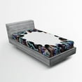 thumbnail image 1 of Ambesonne Boho Fitted Sheet, Bird Feathers Circle Art, Twin Size, Mauve Black Blue, 1 of 2