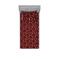 thumbnail image 1 of Boho Fitted Sheet & Pillow Sham Set, Floating Feather in Modern Style Repeating Bohemian Drawing Print Art, Decorative Printed 2 Piece Bedding Decor, Twin, Burgundy Mustard and Green, by Ambesonne, 1 of 2
