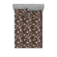 thumbnail image 1 of Boho Fitted Sheet & Pillow Sham Set, Minimal Style Sun and Moon Pattern with Stars Scandinavian Branches Art, Decorative Printed 3 Piece Bedding Decor, Calking, Taupe Tan and Dark Grey, by Ambesonne, 1 of 2