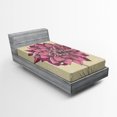 thumbnail image 1 of Ambesonne Vintage Fitted Sheet, Dahlia Flower Bohemian, Twin XL Size, Purple Khaki, 1 of 2