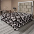 thumbnail image 1 of Ambesonne Boho Flat Bedding Sheet Soft Top Sheet, Wild Animal Skull Bison Print, Full, Charcoal Grey Warm Taupe, 1 of 1