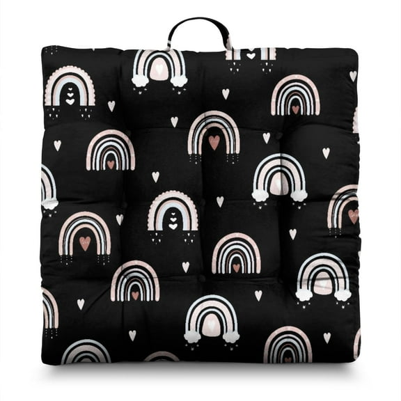 Boho Floor Pillow 22 Inch Square, Dutch Velvet Meditation Cushion for Yoga and Reading