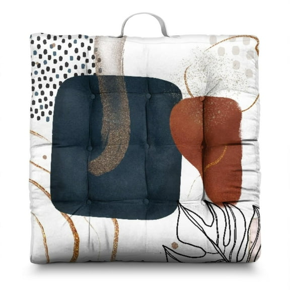 Boho Floor Pillow 22x22 Inch Large Square Meditation Cushion, Dutch Velvet, Soft & Supportive for Yoga, Tatami & Lounge Seating (Tribal Print)