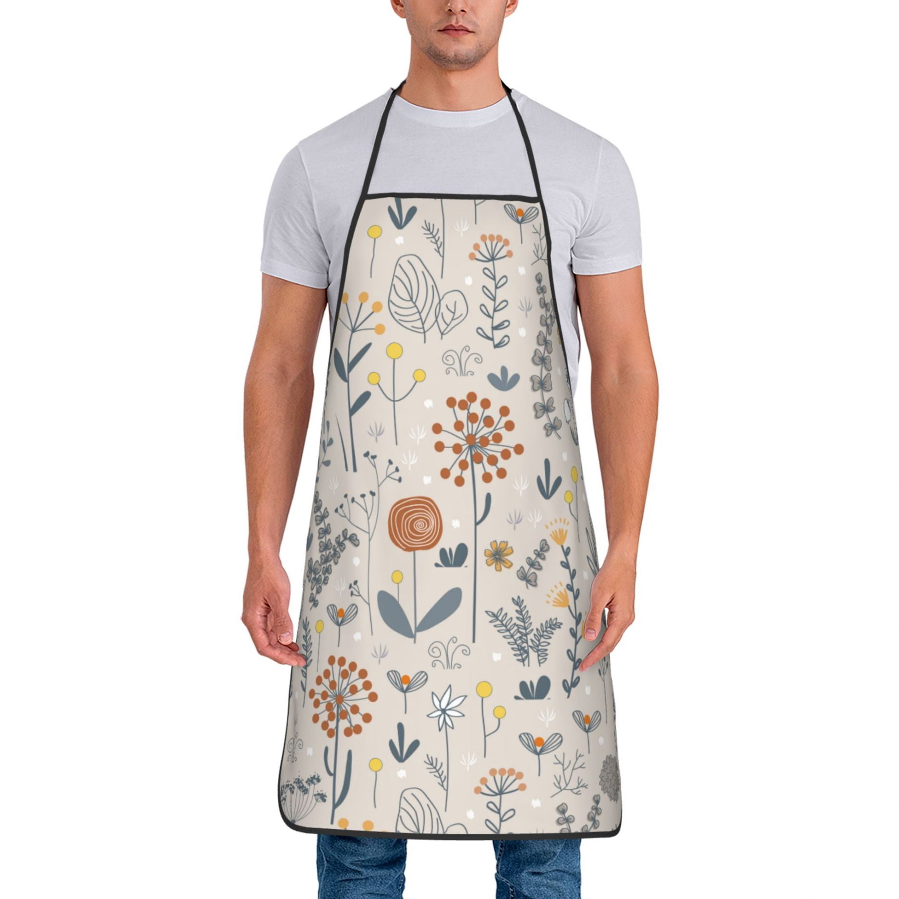 Boho Floral Aprons for Women Men Waterproof Apron Kitchen Chef Cooking BBQ - Walmart.com