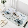 thumbnail image 1 of Boho Floral Bath Mat Rug for Bathroom, Cream Tan Beige Blue Grey White Watercolor Flower Bathroom Floor Rugs Mats Non Slip Kitchen Indoor Decor Decoration Accessories 17X29 Inches, 1 of 3