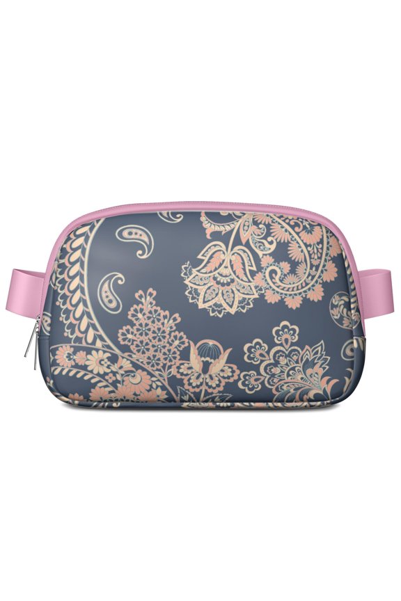 Boho Floral Belt Bag – Paisley Patterned Waist Pack with Retro Chic and Exotic Ethnic Flair
