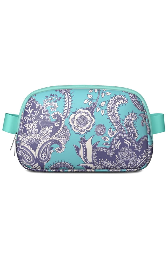 Boho Floral Belt Bag – Paisley Patterned Waist Pack with Retro Chic and Exotic Ethnic Flair