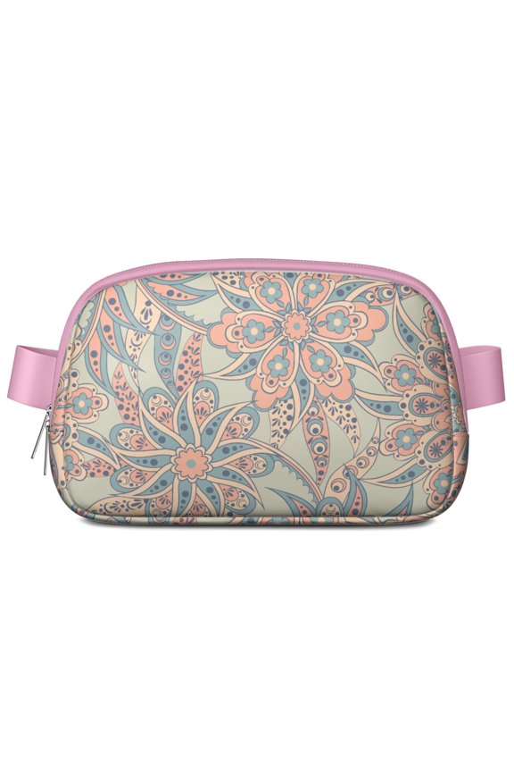 Boho Floral Belt Bag – Paisley Patterned Waist Pack with Retro Chic and Exotic Ethnic Flair