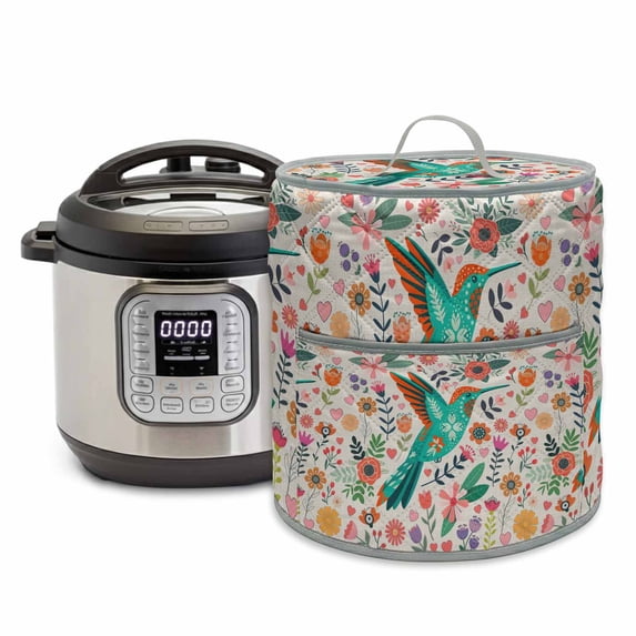 Boho Floral Bird Rice Cooker Cover 8 Quart Leaf Colorful Cartoon ...