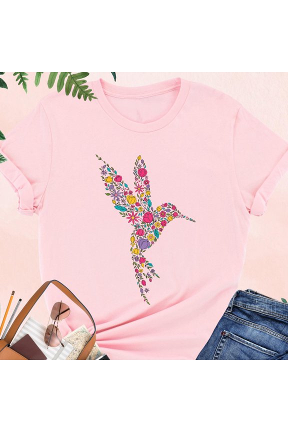 Boho Floral Bird Shirt Cottagecore Shirt Bird Lover Gift Naturecore Tee Bird Flower Nature