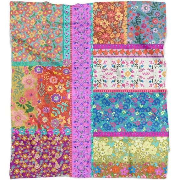 Boho Floral Blanket 50x60inch, Flannel Blanket Soft and Comfortable, Boho Gifts for Adult Kids Teen Girls, Boho Throw Blanket for Nap Bed Sofa Chair Home Decor