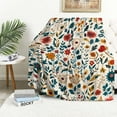 thumbnail image 1 of Boho Floral Blanket Throw, Pink Flowers Throw Blanket Gift for Adults Men Women, Soft Lightweight Flannel Fabric, Washable No-Pilling, 60x80 inches, 1 of 6