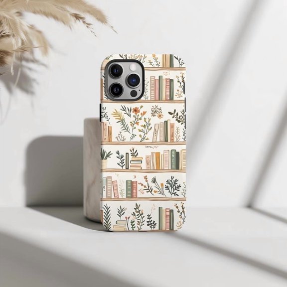 Boho Floral Bookshelf Cute Reader H1762 Premium Case for iPhone 17 16 15 14 13 12 11 Pro Max – Unisex Design