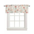thumbnail image 1 of Boho Floral Botanical Linen Curtain Valance for Bedroom/Bathroom/Kitchen/Office/Living/Dining Room Window,Abstract Modern Minimalist Beige Rod Pocket Topper Decorative Cafe Drapes Panel 60"x18", 1 of 6
