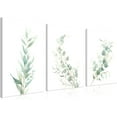 thumbnail image 1 of Boho Floral Canvas Wall Art Set of 3, Sage Green Wildflower Botanical Wall Decor Painting, Minimalist Watercolor Flowers Posters Prints for Bedroom Bathroom Living Room 16x24 In Framed, 1 of 5