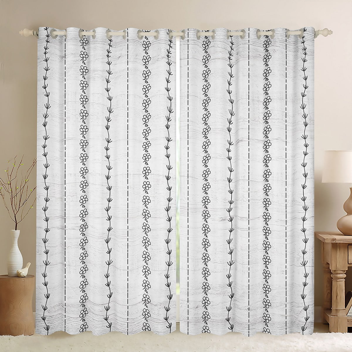 Boho Floral Curtains 42
