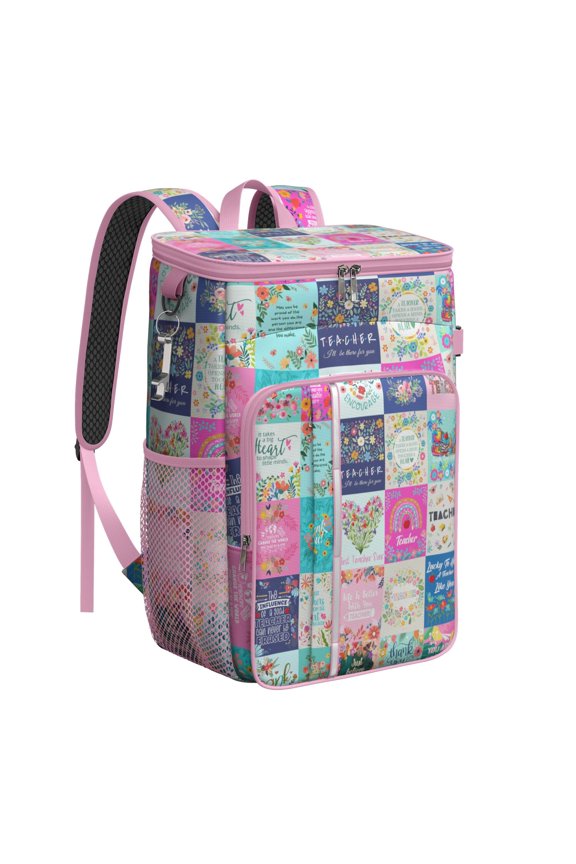 Boho Floral Design Backpack Cooler - 20L Leakproof & Lightweight, Perfect for Picnics and Outdoor Activities
