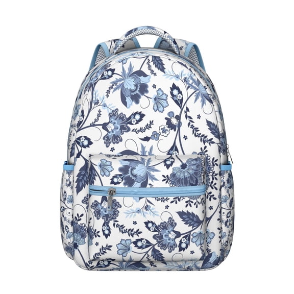 Boho Floral Design Backpack for Students Lightweight and Wear-Resistant School Bag with Tropical Flower and Leaves Pattern